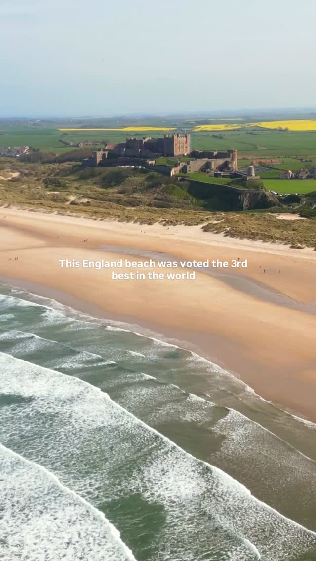 This England beach was voted 3rd best in the world 🌊 

Follow @spiral.flyer for more UK content 🫶🏻

This place feels unreal when you see it in person. Huge stretch of sand and castle right on top of it.. 

📍 This is Bamburgh beach, Northumberland

Save this for your next UK trip.

#uktravel #visitnorthumberland #nland250 #bamburgh #englandcoastpath 

Places to visit in England, Things to do in the UK, Northumberland things to do, weekend trip from London, UK best beaches
@dji @djiglobal