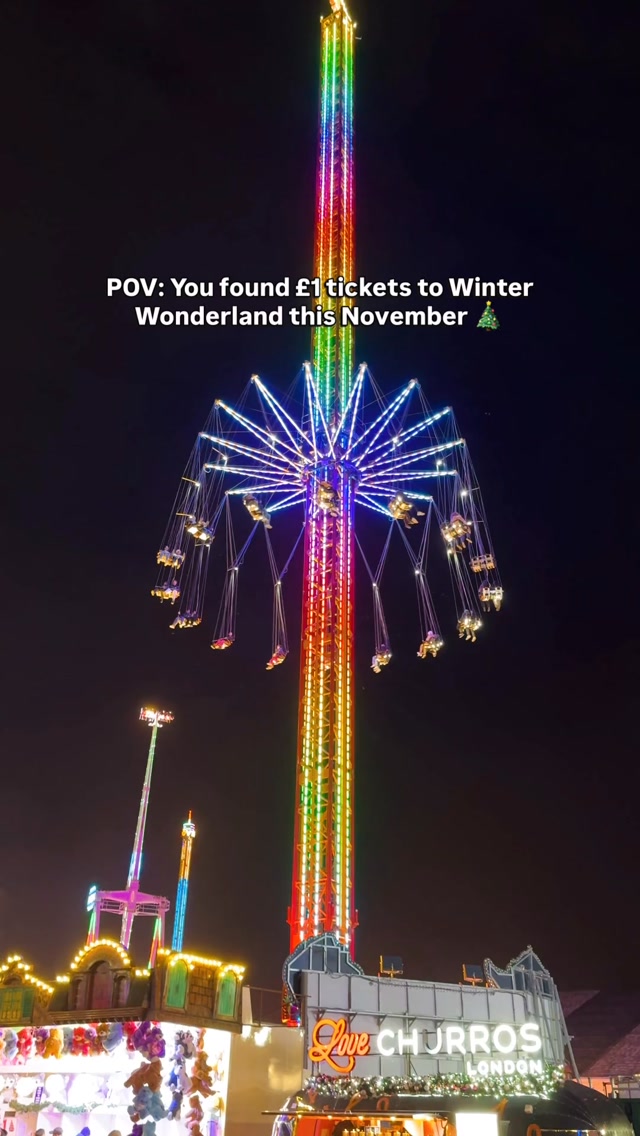 POV: You found £1 tickets to Winter Wonderland this November 🎄

If you’re planning your Christmas in London, save this because you can visit Hyde Park Winter Wonderland for as little as £1 on selected dates. 🎟️

🎄 Winter Wonderland 2026:
19 November 2026 - 3 January 2027

✨ Things to do:

* Explore the Christmas market
* Go ice skating
* Visit the Magical Ice Kingdom
* Ride the Giant Wheel
* Watch a Christmas circus
* Try the festive food & drinks
* Explore the rides and attractions

📍 Hyde Park, London

The event has 150+ attractions, rides and festive experiences, so you could easily spend a few hours here.

🎟️ Tip: Entry prices vary depending on the date and time, so check the available £1 sessions when booking.

📌 Save this for your Christmas plans and send it to someone you want to visit Winter Wonderland with!

#WinterWonderland #HydeParkWinterWonderland #LondonChristmas #ChristmasInLondon #LondonEvents ChristmasMarkets London2026