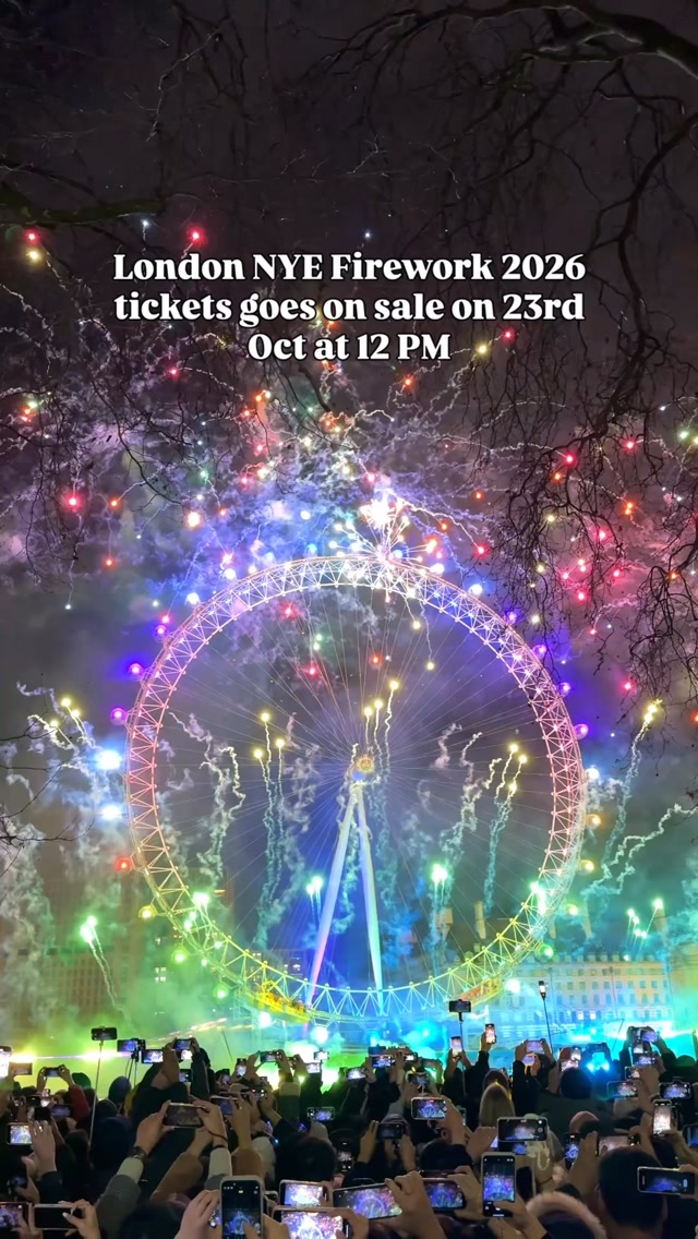 ✨ London New Year’s Eve fireworks 2026 - tickets are releasing soon.

Planning to watch the famous London NYE fireworks by the River Thames and London Eye? Here’s everything you need to know before booking your tickets to welcome 2027 in London.

🎆 When do tickets go on sale?
The first batch of tickets goes on sale on Friday, 23rd October 2026, at 12 noon.

🎟️ How much are the tickets?

* London residents: £20 or £35 per ticket
* Visitors living outside London: £40 or £55 per ticket
* A booking fee also applies.

📍 Where can you watch the fireworks?
There are six ticketed viewing areas: Blue, Red, Pink, Green, White and Orange (accessible viewing area). Each offers a different view of the fireworks, so choose your area carefully.

🎫 Where to book?
Tickets are available only through the official seller, Ticketmaster. You can book up to 4 tickets per person, and you must have a ticket to enter the viewing areas.

🕗 Event date: Thursday, 31st December 2026
🕛 Event time: 8 PM to 12:30 AM

📌 Save this post so you know when tickets are released, and share it with someone you want to welcome the New Year with!

Follow @spiral.flyer for more things to do in London, UK travel guides and weekend trips.

#LondonNYE #LondonFireworks #LondonNewYearsEve #LondonEvents #NewYearsEve2026 

LondonGuide VisitLondon ThingsToDoInLondon LondonTravel UKTravel