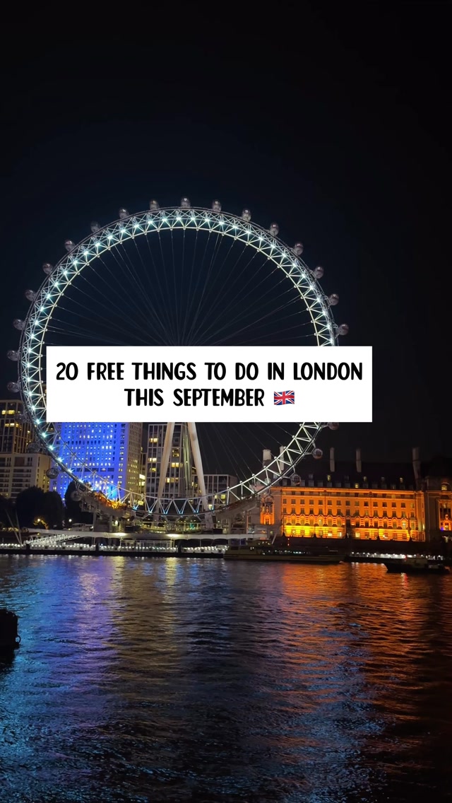 20 FREE THINGS TO DO IN LONDON THIS SEPTEMBER 🇬🇧

Save this for your September plans 👇

1. 🎭 Greenwich + Docklands Festival
  1-6 Sep | Greenwich & East London
  Free theatre, circus, dance & performances.
2. 🎨 Backyard Biennial
  Until 6 Sep | East London
  Free exhibitions, screenings & performances.
3. 🎶 Denmark Street Sessions
  5 Sep | Denmark Street
  Free live music all day.
4. 🖤 Black On The Square
  5 Sep | Trafalgar Square
  Free celebration of Black culture, music & art.
5. 🪦 Brompton Cemetery Open Day
  6 Sep | Brompton Cemetery
  Free tours, activities & access.
6. 🎨 Wildlife Artist of the Year
  8-12 Sep | Mall Galleries
  Free wildlife art exhibition.
7. 🏛️ Heritage Open Days
  11-20 Sep | Various locations
  Explore historic places for free.
8. 🏠 Open House Festival
  12-20 Sep | Across London
  Visit fascinating buildings for free.
9. 🎨 London Design Festival
  12-20 Sep | Across London
  Free installations & design events.
10. 🚤 Classic Boat Festival
  12-13 Sep | St Katharine Docks
  See historic boats on the Thames.
11. 🚣 Great River Race
  12 Sep | River Thames
  Watch hundreds of rowers race along the Thames.
12. 🎬 Streatham Free Film Festival
  1-20 Sep | Streatham
  Free films & events.
13. 🎬 Peckham & Nunhead Film Festival
  4-13 Sep | Peckham
  Free screenings & events.
14. 🌊 Totally Thames
  Throughout September | River Thames
  Free riverside events & activities.
15. 🏳️‍🌈 Big Gay Beaver Day
  19 Sep | London
  Free performances & community events.
16. 🍛 Brick Lane Curry Festival
  20 Sep | Brick Lane
  Free food, culture, music & entertainment.
17. 🚲 London Cycling Festival
  20 Sep | London
  Free cycling events & activities.
18. 🧥 The Burberry Trench
  From 21 Sep | V&A
  Free exhibition exploring the iconic trench coat.
19. 🎪 Bell Square: France
  24-27 Sep | Hounslow
  Free circus, dance & music.
20. 🐑 London Bridge Sheep Drive
  27 Sep | London Bridge
  Watch sheep cross the Thames!

📌 Save this for your September plans.

Which one are you going to?